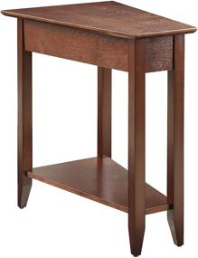 img 3 attached to 🏞️ Espresso American Heritage Wedge End Table by Convenience Concepts