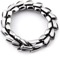 bavipower viking dragon stainless steel bracelet: ouroboros gothic style - an impressive & unique gift for boyfriend logo