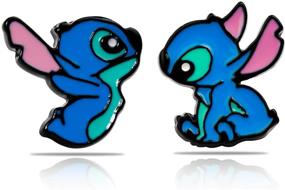 img 4 attached to Stitch Earrings: Anime Cartoon Stitch Ear Studs, Ohana Means Family - Lilo Jewelry Gifts for Women/Girls