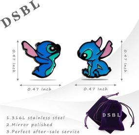 img 3 attached to Stitch Earrings: Anime Cartoon Stitch Ear Studs, Ohana Means Family - Lilo Jewelry Gifts for Women/Girls