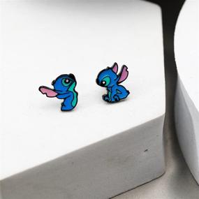 img 2 attached to Stitch Earrings: Anime Cartoon Stitch Ear Studs, Ohana Means Family - Lilo Jewelry Gifts for Women/Girls