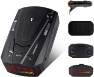 advanced radar detector with vehicle speed alarm system and 360 degree detection for cars - led display included logo