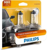 🔦 enhance visibility at night with philips 9003 standard halogen replacement headlight bulb, 2 pack logo