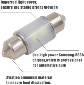 img 3 attached to Премиум LED голубые лампы-подсветки куполового типа 31 мм (DE3175/DE3021/DE3022) - ошибка Canbus, 12В/24В, чипсет SAMSUNG-5630 (упаковка из 2 штук)