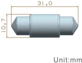 img 1 attached to Премиум LED голубые лампы-подсветки куполового типа 31 мм (DE3175/DE3021/DE3022) - ошибка Canbus, 12В/24В, чипсет SAMSUNG-5630 (упаковка из 2 штук)