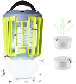 img 4 attached to 🪰 AiMoxa Portable Bug Zapper & Camping Lantern - Mosquito Trap with 2 Included Attractants, Waterproof and Rechargeable, Ideal for Outdoor and Indoor Use with 2000mAh USB Battery - Perfect for Backyard, Patio