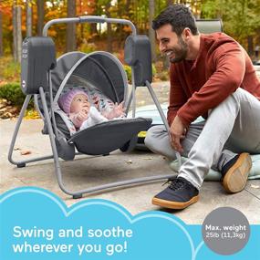 img 3 attached to 👶 Fisher-Price On-the-Go Soothing Baby Swing: Convenient Folding & Packing, Multicolor