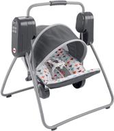 👶 fisher-price on-the-go soothing baby swing: convenient folding & packing, multicolor logo