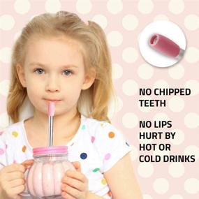 img 3 attached to 🥤 Boba Fide Silicone Straw Tips: 12mm Wide Reusable Stainless Steel Bubble Tea Smoothie Straws Accessories, Protect Teeth and Lips, 4 Vibrant Party Colors, Kids Friendly