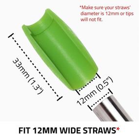 img 2 attached to 🥤 Boba Fide Silicone Straw Tips: 12mm Wide Reusable Stainless Steel Bubble Tea Smoothie Straws Accessories, Protect Teeth and Lips, 4 Vibrant Party Colors, Kids Friendly