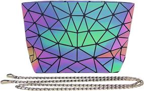 img 1 attached to Geometric Luminous Handbags Holographic Reflective Women's Handbags & Wallets for Shoulder Bags
