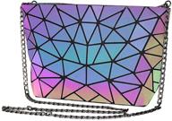 geometric luminous handbags holographic reflective women's handbags & wallets for shoulder bags logo