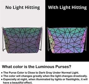 img 3 attached to Geometric Luminous Handbags Holographic Reflective Women's Handbags & Wallets for Shoulder Bags