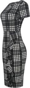 img 1 attached to 👗 Charming Polka Dot Office Bodycon Pencil Dress for Women with Short Sleeves - Naive Shine