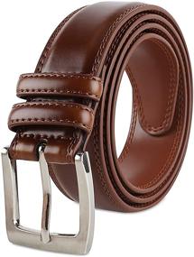 img 3 attached to 👔 Men's Double Stitch Genuine Leather Accessories and Belts - Classic Style