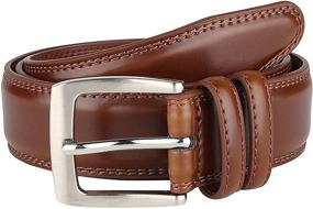 img 4 attached to 👔 Men's Double Stitch Genuine Leather Accessories and Belts - Classic Style