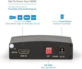img 2 attached to Экспертный HDMI аудио-экстрактор, 4K/2K, HDMI 1.4, Коаксиальный/Оптический (SPDIF/Toslink)/3.5мм стерео-разъем - сплиттер для HDMI видео + цифрового/аналогового аудиовыхода