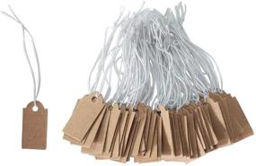 img 1 attached to YEJI 100 pcs Kraft Paper Tags: Versatile Gift and Price Tags with String for Jewelry and More!