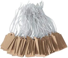 img 3 attached to YEJI 100 pcs Kraft Paper Tags: Versatile Gift and Price Tags with String for Jewelry and More!