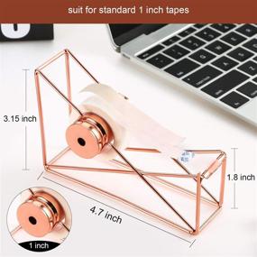 img 2 attached to 🌹 Rose Gold 10-Piece TOODOO Desk Accessory Set: Stapler, Mouse Pad, Tape Dispenser, Crystal Pens, Scissors, and More Table Accessories