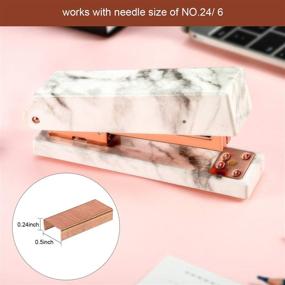 img 1 attached to 🌹 Rose Gold 10-Piece TOODOO Desk Accessory Set: Stapler, Mouse Pad, Tape Dispenser, Crystal Pens, Scissors, and More Table Accessories