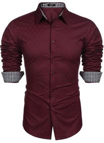 img 4 attached to 👔 COOFANDY Men's Business Sleeve Casual Button Shirts: Stylish and Professional Attire