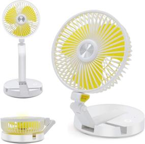 img 4 attached to 🌬️ Yocuby Foldable Fan with Lights and USB Rechargeable, Portable Table and Desk Fan - 16INCH Cordless Outdoor Standing Fan for Home, Office, Camping and Picnic (White)