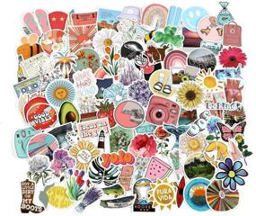 img 3 attached to 🌈 Waterproof Vinyl Stickers Pack - 200pcs Cute Trendy Stickers for Water Bottles, Laptops, Helmets, Guitars, Computers, and Scooters - Aesthetic Stickers Variety Bulk for Women, Adults, Teens, Boys, Kids, and Girls