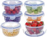 lexingware 10.1oz food storage containers bowls (6pack) - airtight snap locking lids, bpa-free plastic meal prep containers, microwave & freezer safe lunch boxes логотип