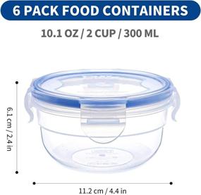 img 1 attached to LEXINGWARE 10.1oz Food Storage Containers Bowls (6Pack) - Airtight Snap Locking Lids, BPA-Free Plastic Meal Prep Containers, Microwave & Freezer Safe Lunch Boxes