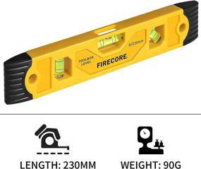 img 3 attached to 🔥 Firecore Magnetic Torpedo Level: 9-Inch Shockproof Toolbox Level with 3 Bubble Spirit Level - 45 90 180 Degree Accuracy