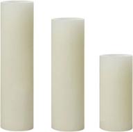 🕯️ sterno home cream impressions slim pillars flameless candles - 4, 6, & 8-inch, smooth, unscented - 3-pack логотип