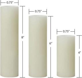 img 2 attached to 🕯️ Sterno Home Cream Impressions Slim Pillars Flameless Candles - 4, 6, & 8-Inch, Smooth, Unscented - 3-Pack