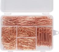 📎 set of 600 rose gold office paper clips in assorted sizes (28mm, 33mm, 50mm) – small, medium, and jumbo логотип