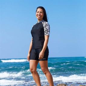 img 1 attached to 👕 Stay Stylish and Sun-Protected with UV SKINZ Women's Black Aloha 2XL Shirt in Swimsuits & Cover Ups