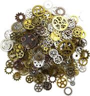 🔧 aokbean steampunk gears vintage metal charms: assorted 150g mix for jewelry making, resin crafting, steam punk halloween party – brighten up your projects with mixed colors! logo