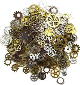 img 4 attached to 🔧 Aokbean Steampunk Gears Vintage Metal Charms: Assorted 150g Mix for Jewelry Making, Resin Crafting, Steam Punk Halloween Party – Brighten up your Projects with Mixed Colors!