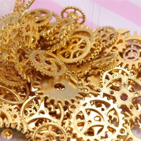 img 2 attached to 🔧 Aokbean Steampunk Gears Vintage Metal Charms: Assorted 150g Mix for Jewelry Making, Resin Crafting, Steam Punk Halloween Party – Brighten up your Projects with Mixed Colors!
