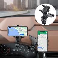 timpou universal car phone holder: upgraded 1200 degree rotating dashboard mount for 3.5-7 inch smartphones logo