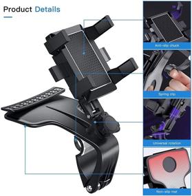 img 3 attached to Timpou Universal Car Phone Holder: Upgraded 1200 Degree Rotating Dashboard Mount for 3.5-7 Inch Smartphones