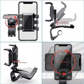 img 2 attached to Timpou Universal Car Phone Holder: Upgraded 1200 Degree Rotating Dashboard Mount for 3.5-7 Inch Smartphones