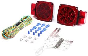 img 4 attached to 🚚 CZC AUTO 12V LED Submersible Trailer Tail Light Kit with Stop, Tail, Turn Signal Lights. Ideal for Over 80 Inch Boat Trailer, Truck, RV, Snowmobile. Includes Aluminum Trailer License Plate Bracket.