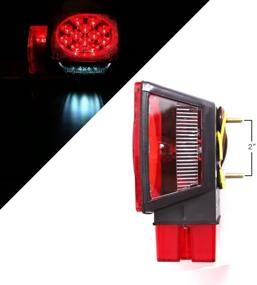 img 1 attached to 🚚 CZC AUTO 12V LED Submersible Trailer Tail Light Kit with Stop, Tail, Turn Signal Lights. Ideal for Over 80 Inch Boat Trailer, Truck, RV, Snowmobile. Includes Aluminum Trailer License Plate Bracket.