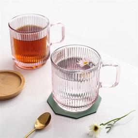 img 2 attached to Stylish and Elegant Lysenn Pink Glass Coffee Mug for a Perfect Cup of Joe