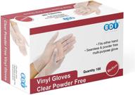 🧤 edi disposable vinyl gloves (clear) - powder-free and latex-free: unbeatable protection and comfort logo