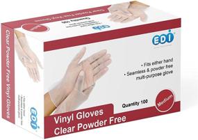 img 3 attached to 🧤 EDI Disposable Vinyl Gloves (Clear) - Powder-Free and Latex-Free: Unbeatable Protection and Comfort