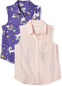 img 4 attached to Sleeveless Chambray Multi Dots Girls' Tops, Tees & Blouses by Amazon Brand