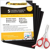 🧲 flexible magnetic sheets with adhesive backing - 5 pack of 8" x 10" magnetic paper with strong self adhesive - perfect for photo magnets, craft stickers, and diy projects логотип