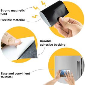 img 2 attached to 🧲 Flexible Magnetic Sheets with Adhesive Backing - 5 Pack of 8" x 10" Magnetic Paper with Strong Self Adhesive - Perfect for Photo Magnets, Craft Stickers, and DIY Projects