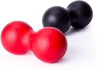🏀 pack of 2 double lacrosse balls in peanut shape self massage roller for myofascial release back foot neck spine shoulder physical trigger point therapy, deep tissue massager tool logo